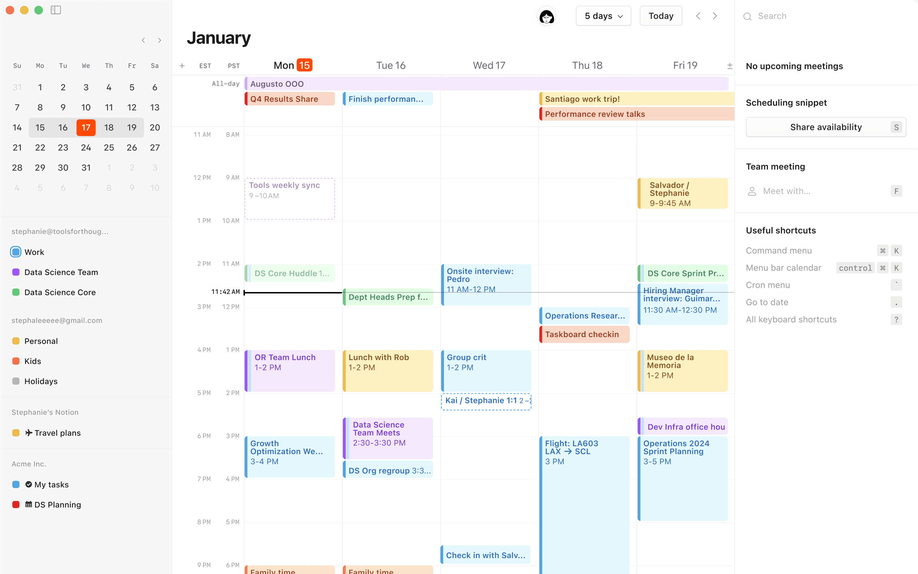 Et skærmbillede af Notion Kalender på computer