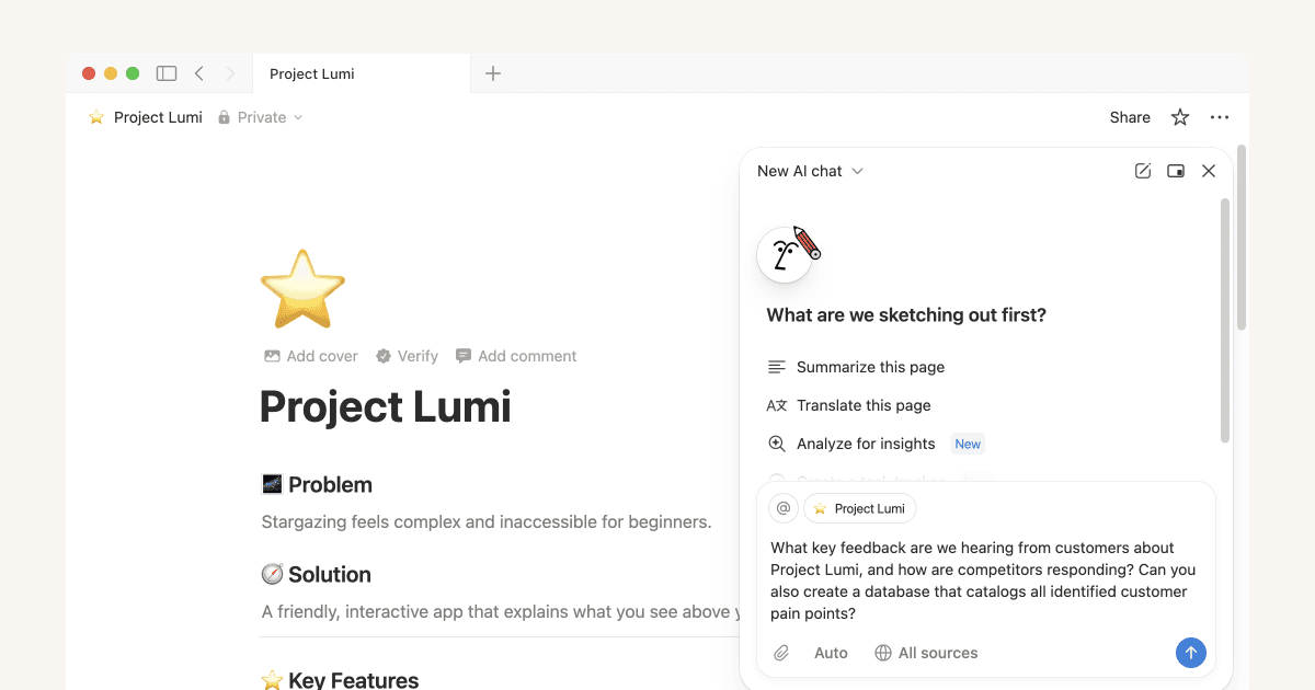 Comece a usar o seu agente pessoal no Notion