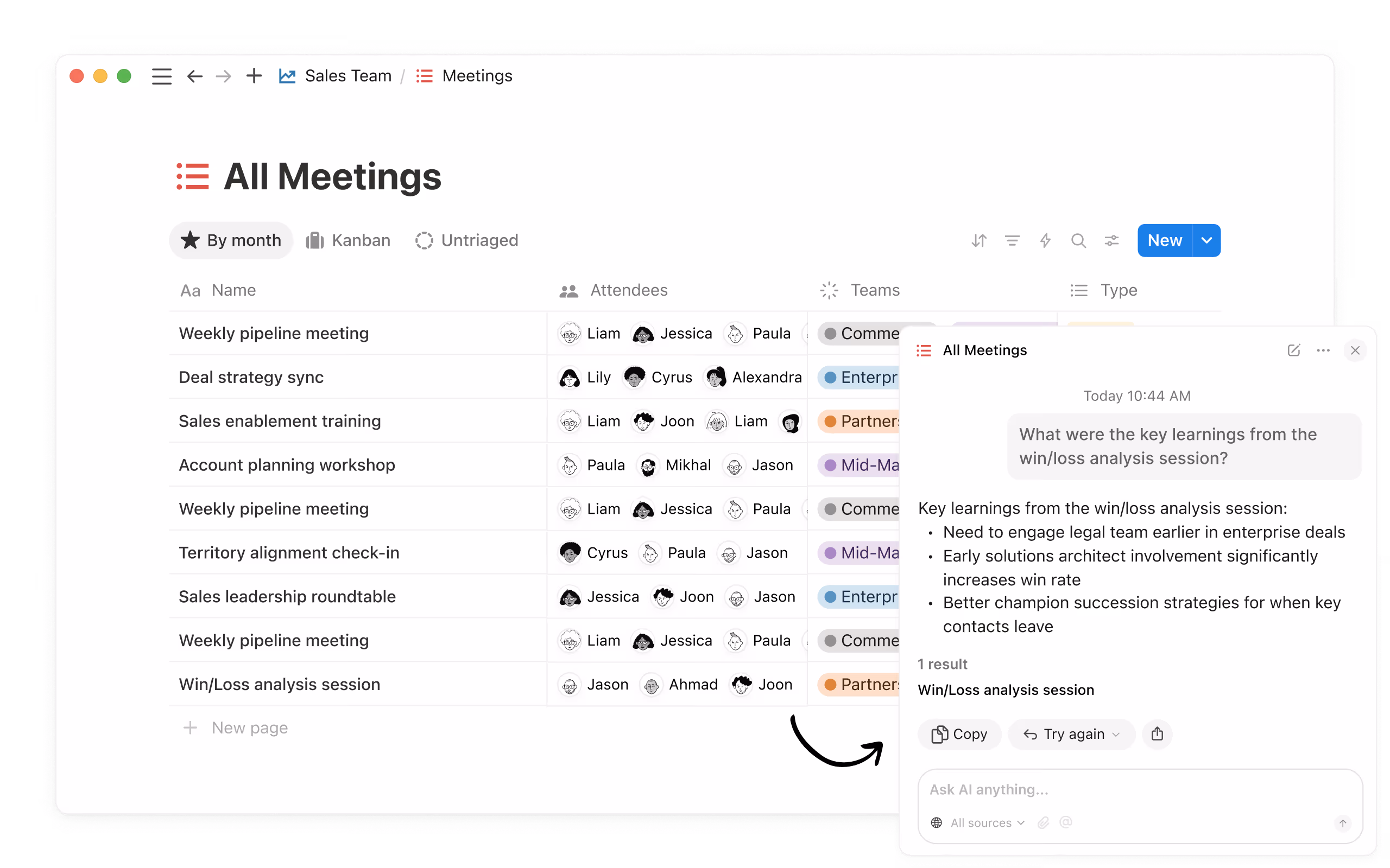 Reuniões buscáveis