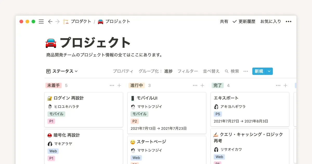 プロダクト開発チームを結びつけるプロジェクト管理システム