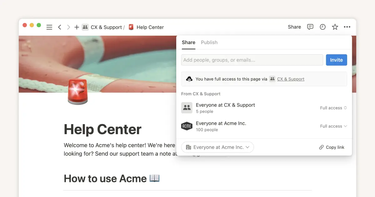 Entenda as configurações de compartilhamento do Notion