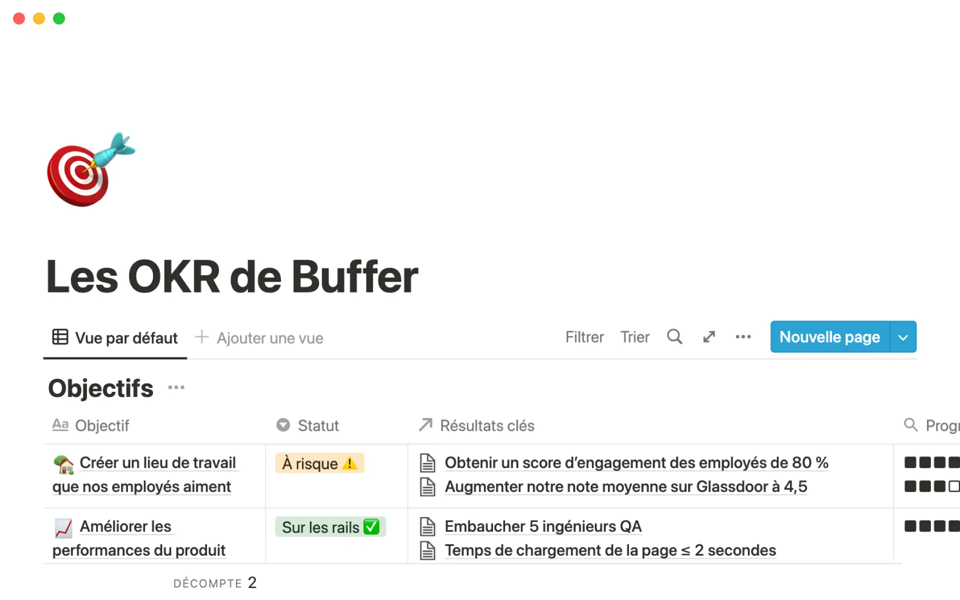 Capture d’écran de la collection Des plans pour réussir par Notion