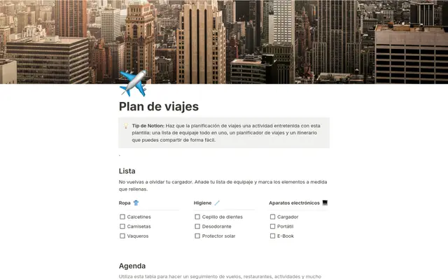 Planificador de viajes