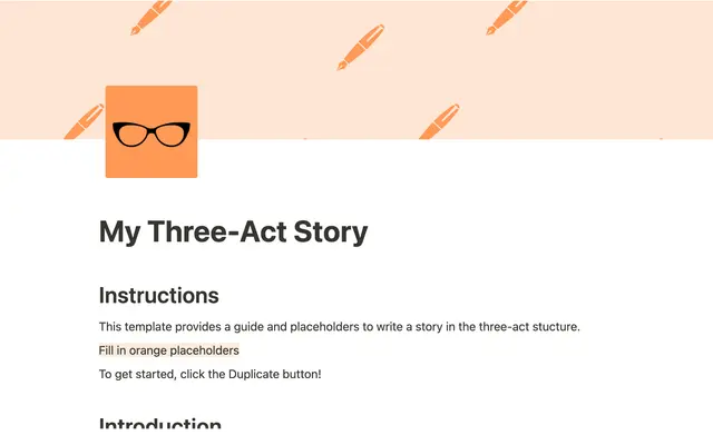 Three-Act Story Template & Explanations