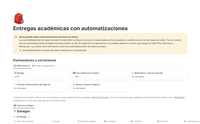 Entregas académicas con automatizaciones