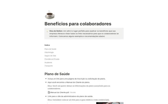 Benefícios para funcionários