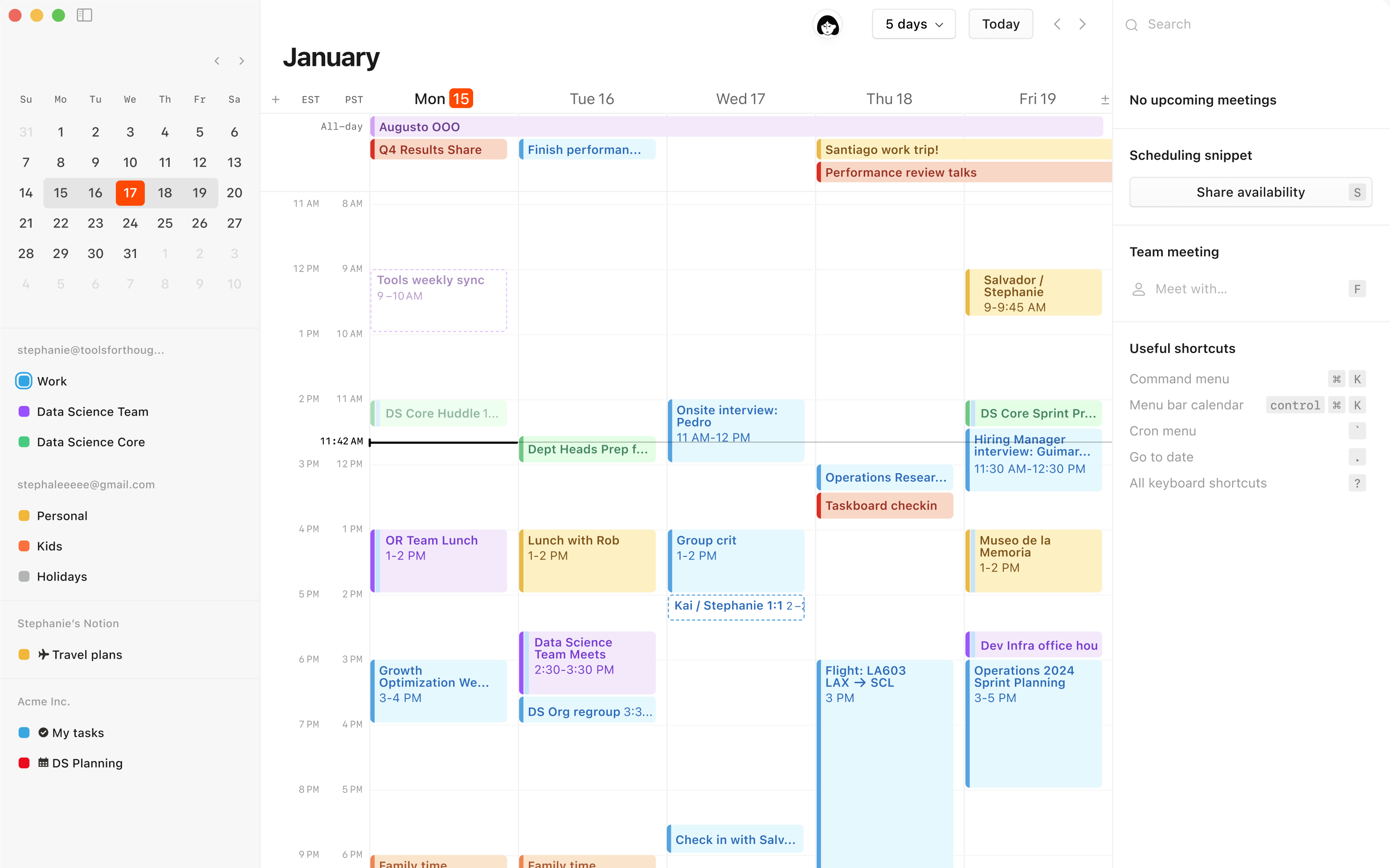 Et skærmbillede af Notion Kalender på computer